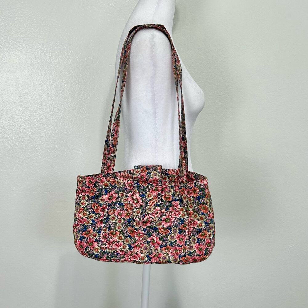 Handmade Vintage Fabric Purse Tote Bag Floral Cotton Flower Cottage Boho 80s